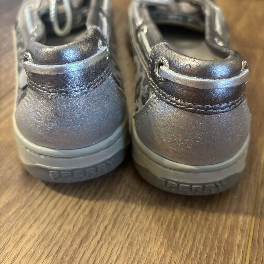 Sperry Top-Sider Angelfish Boat Shoe Silver Leopard Print Leather Women’s 6.5 - Picture 9 of 11
